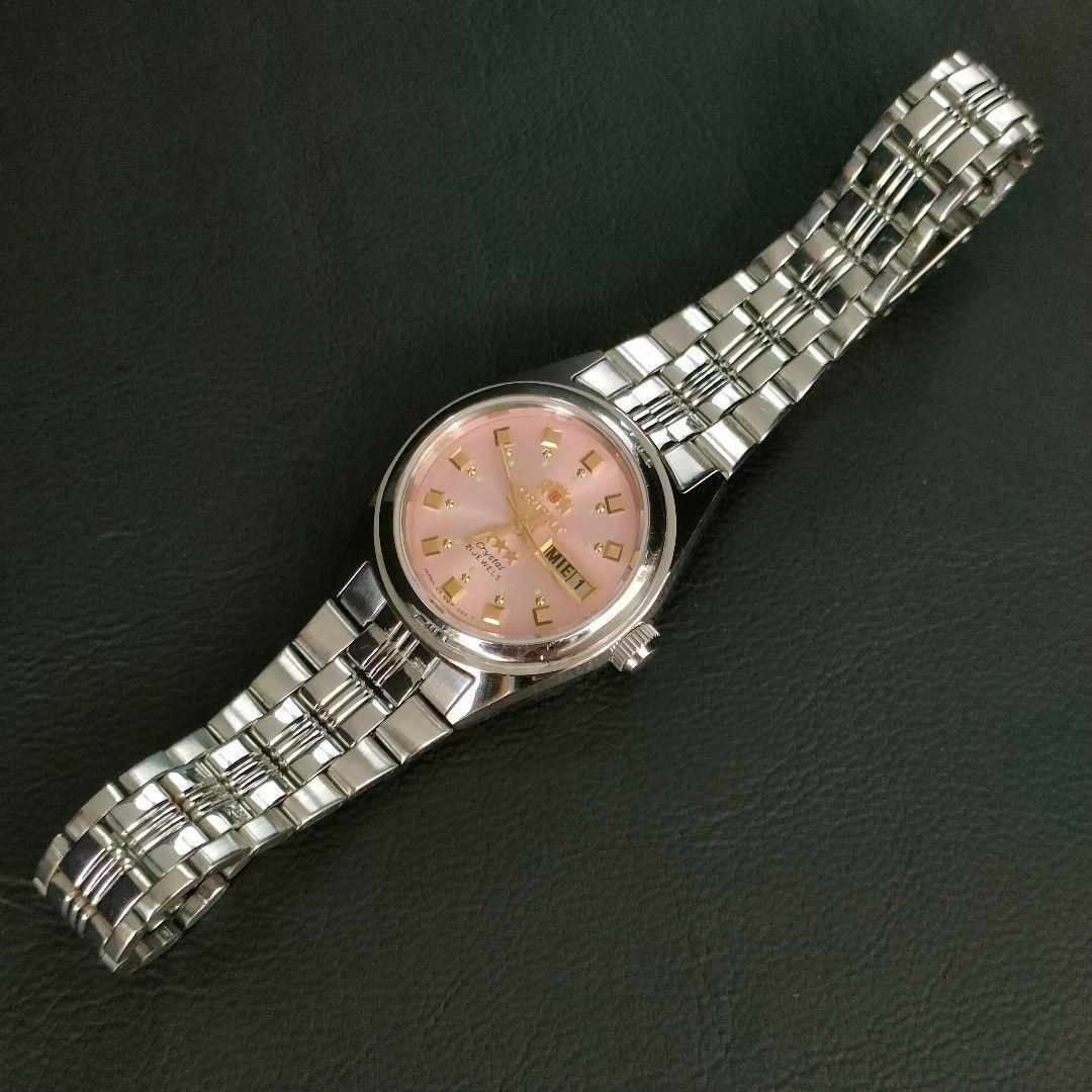 822-10 美品 ORIENT オリエント スリースター ピンク シルバー
