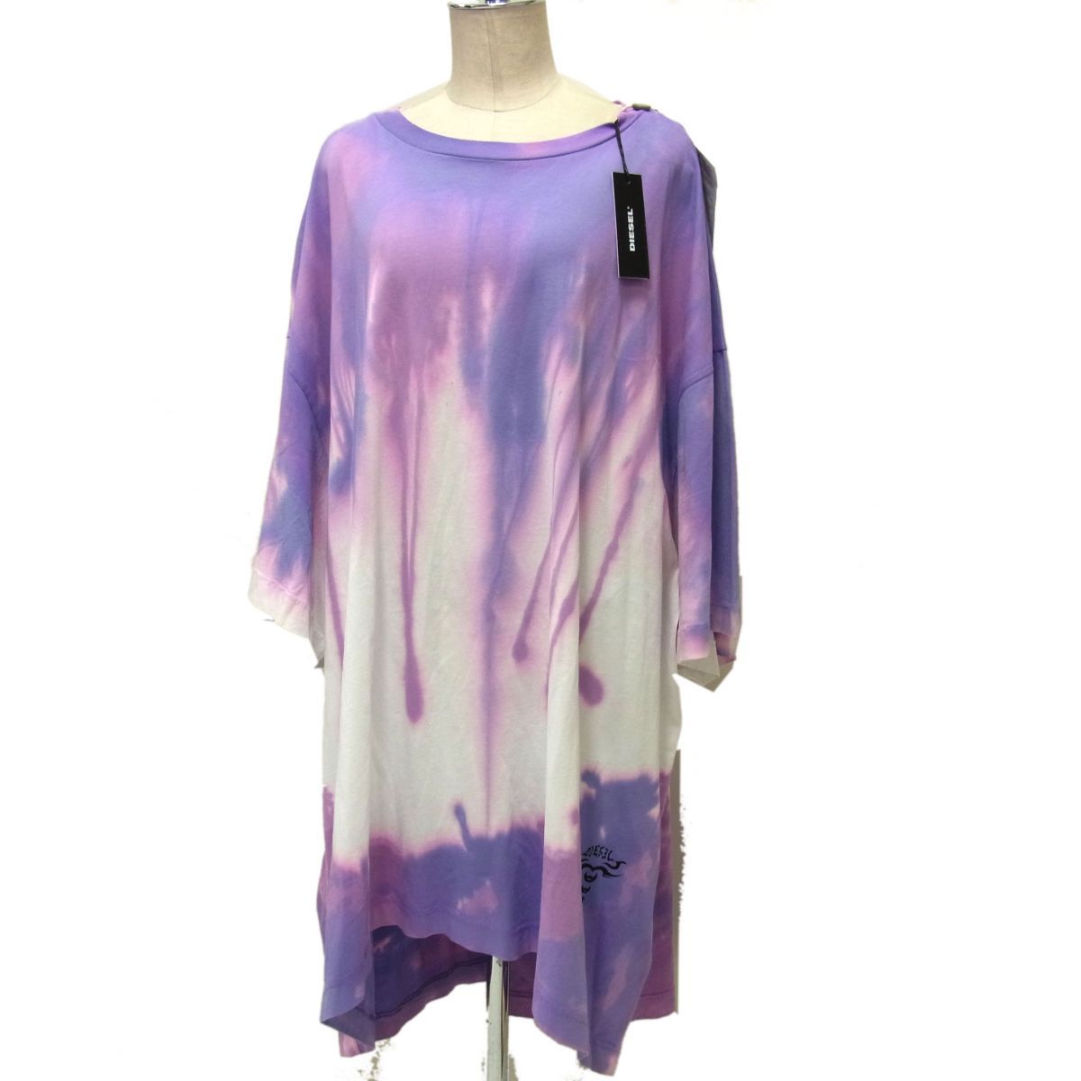 定価27.500円 DIESEL ディーゼル D-EXTRA-A 1 タイダイ ワンピース オーバーサイズ レディース チュニック カットソー 刺繍 倖田來未着用