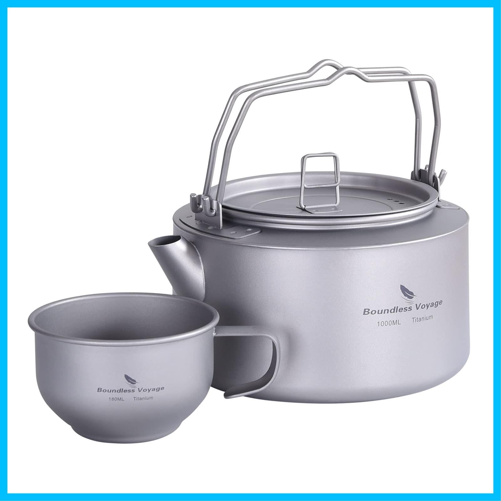 新着商品 全体チタン製 ティーポット 直火対応 1L キャンプファイヤー やかん アウトドア チタンケトル キャンプ用品 Voyage ケトル Boundless チタンケトル＆カップTi3099D