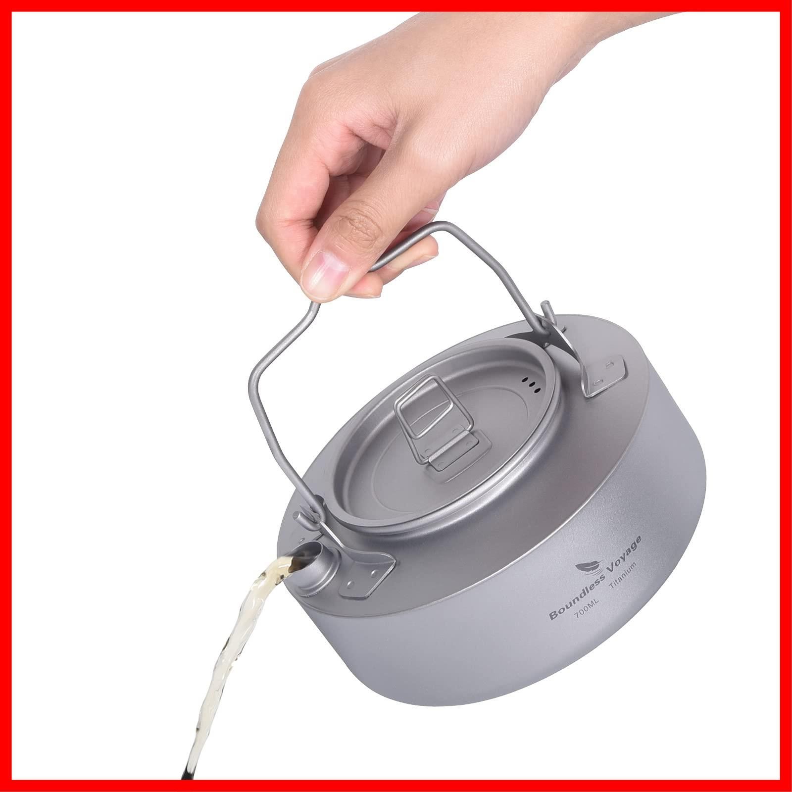 在庫 単品Ti3100D ケトル キャンプ用品 アウトドア キャンプファイヤー 直火対応 全体チタン製 ティーポット 700ml やかん チタンケトル Voyage Boundless