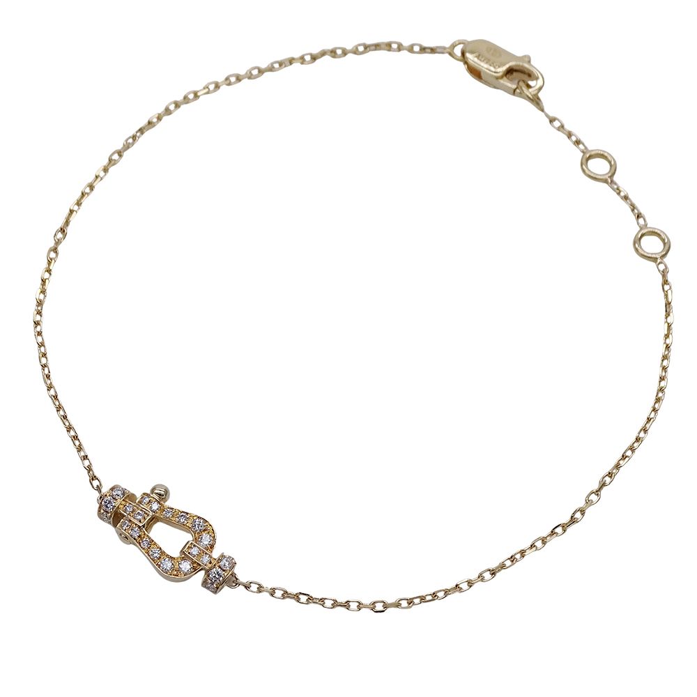 フレッド FRED ブレスレット レディース ブランド 750YG フルダイヤモンド フォース10 スモール イエローゴールド ジュエリー 磨き済み