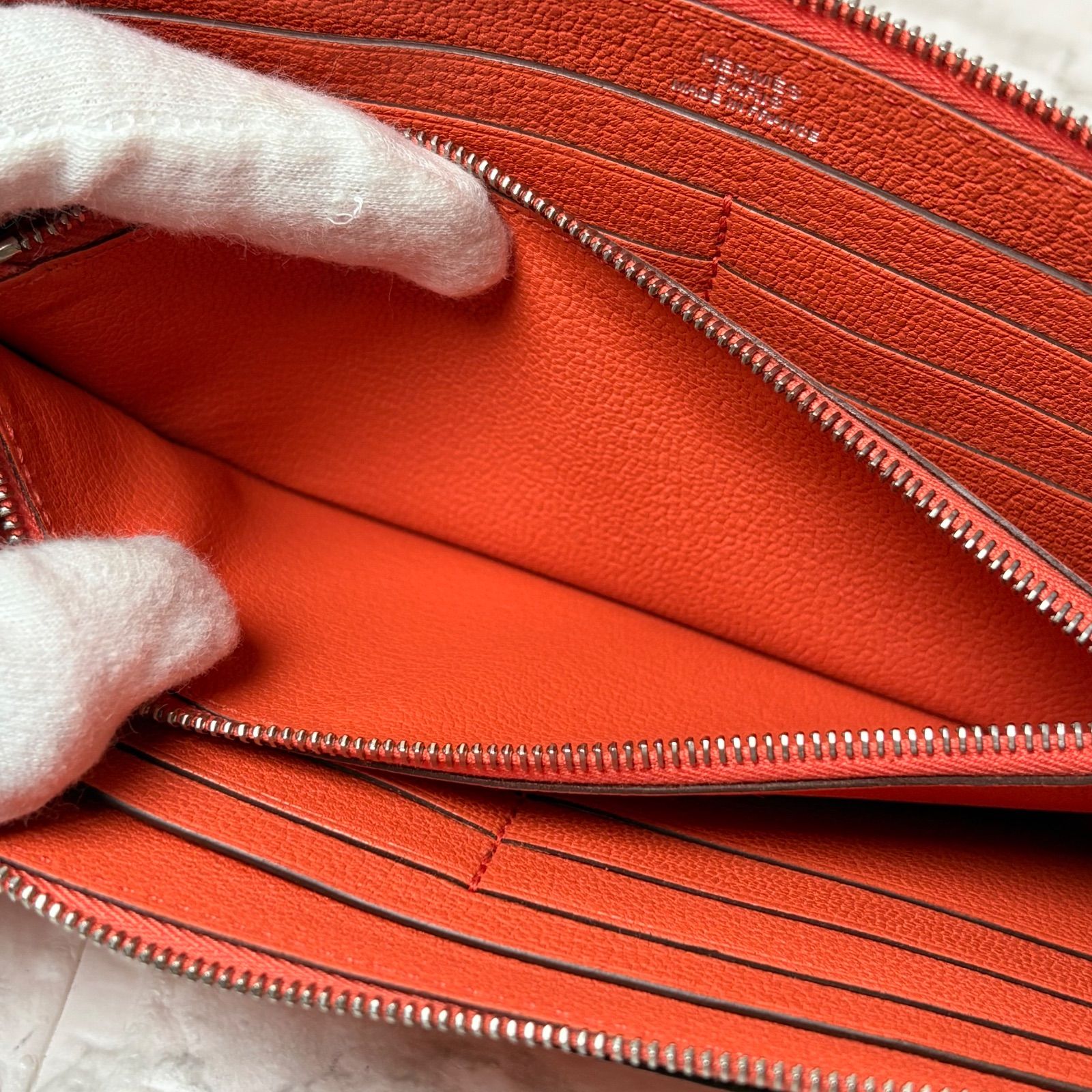  エルメス HERMES アザップロング クラシック オールレザー 長財布 エルメスオレンジ 長財布 小物