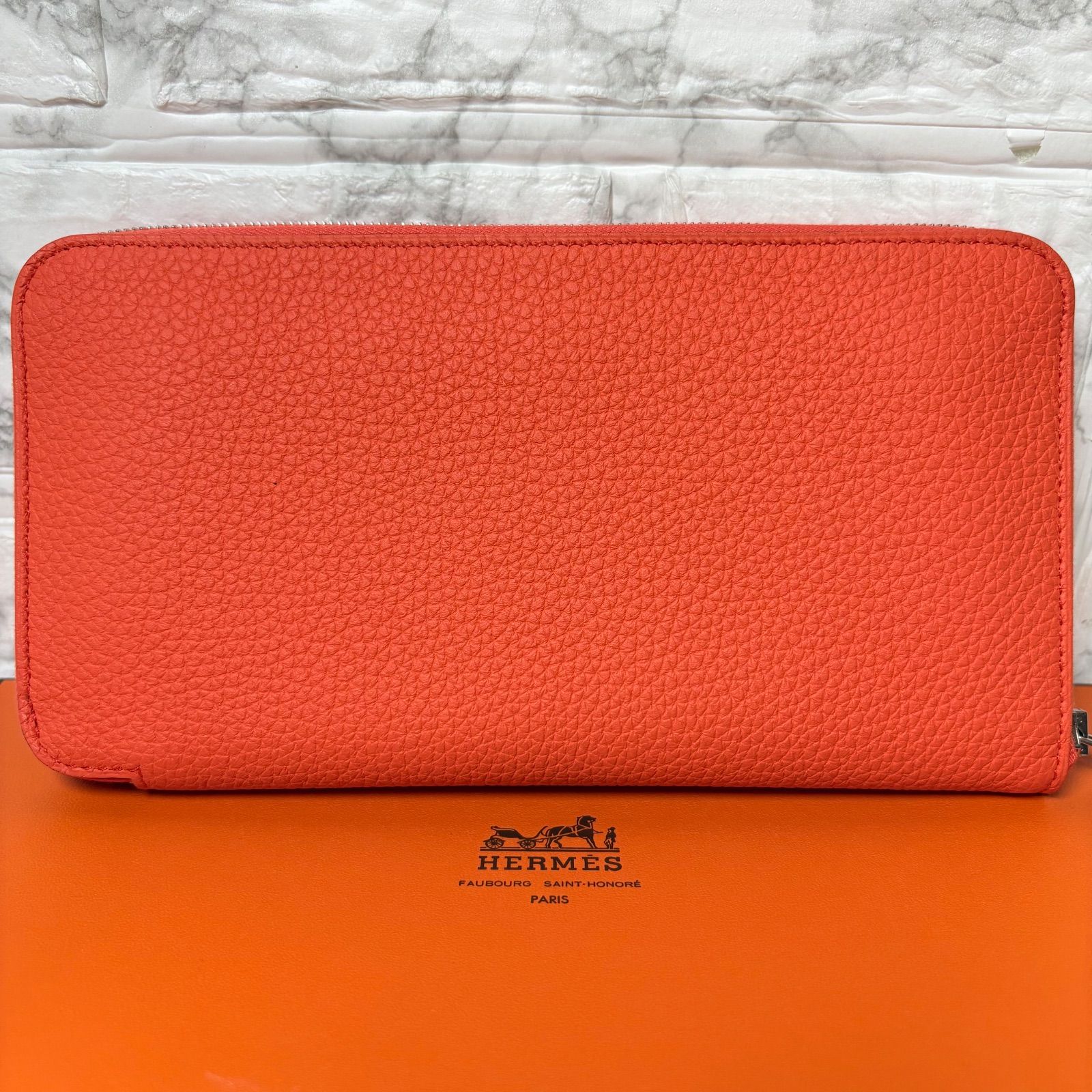 エルメス HERMES アザップロング クラシック オールレザー 長財布 エルメスオレンジ