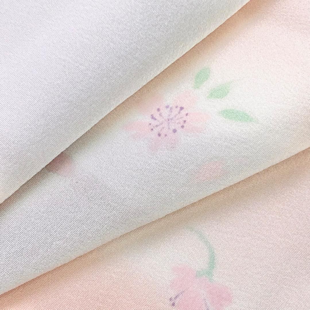  長襦袢 暈しに花模様 乙女色 半衿付 J-361 長襦袢 長襦袢 半襦袢