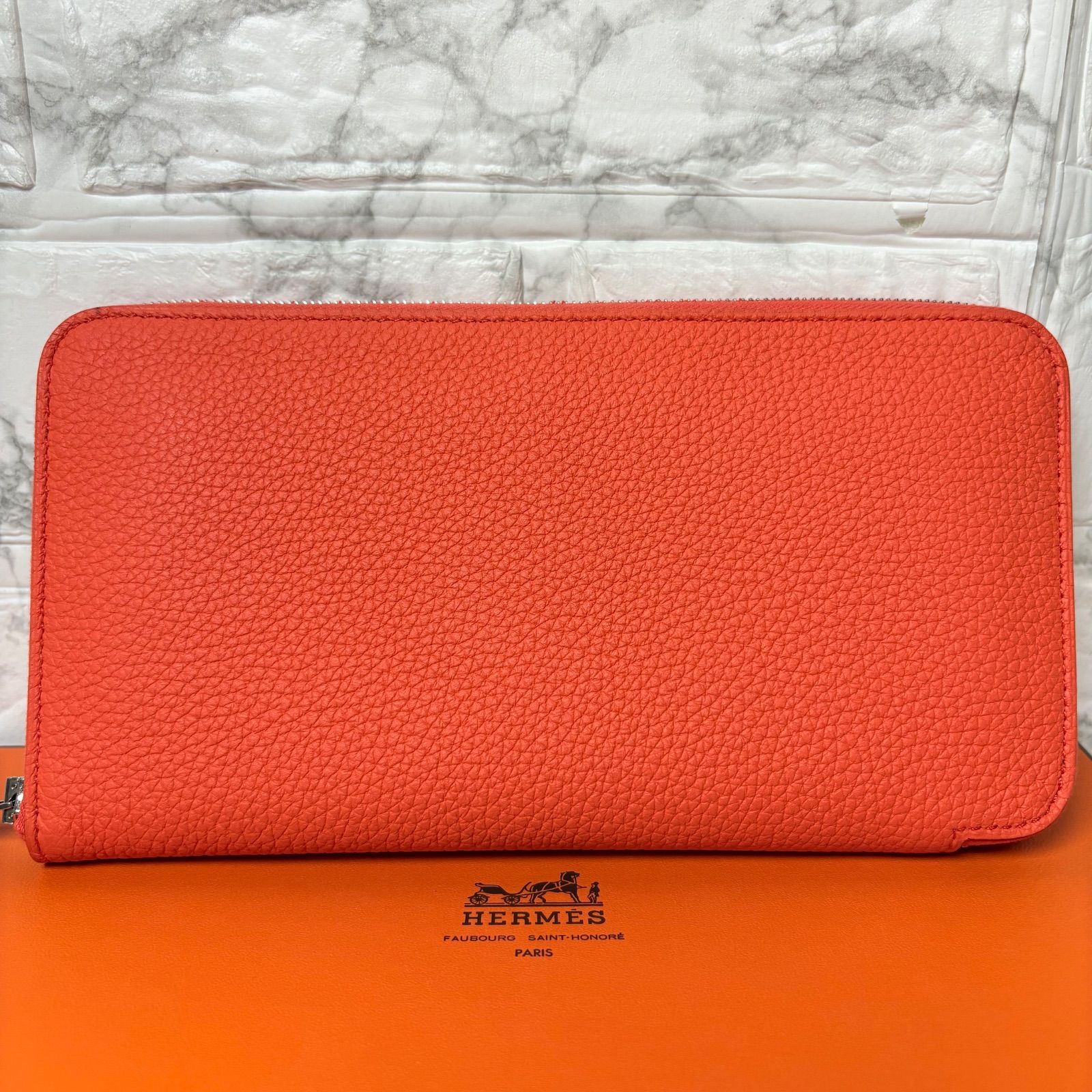 エルメス HERMES アザップロング クラシック オールレザー 長財布 エルメスオレンジ