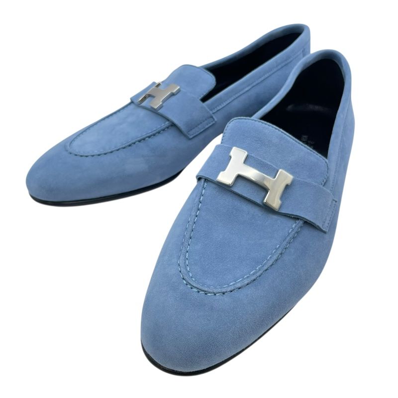 エルメス HERMES モカシンパリローファー ブルー レディース ローファー