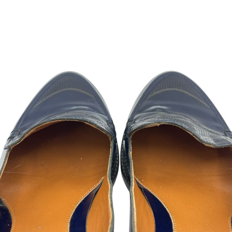  フェンディ FENDI バイ ヒールローファー ネイビー レザー レディース パンプス その他 靴