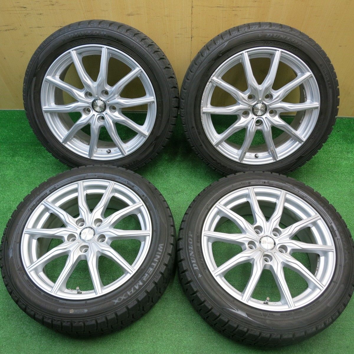 バリ溝 9 5分 スタッドレス 215 50 R 17 ダンロップ ウインターマックス WM 02 B win 社外 アルミ 17インチ PCD 114 3 5 H ス