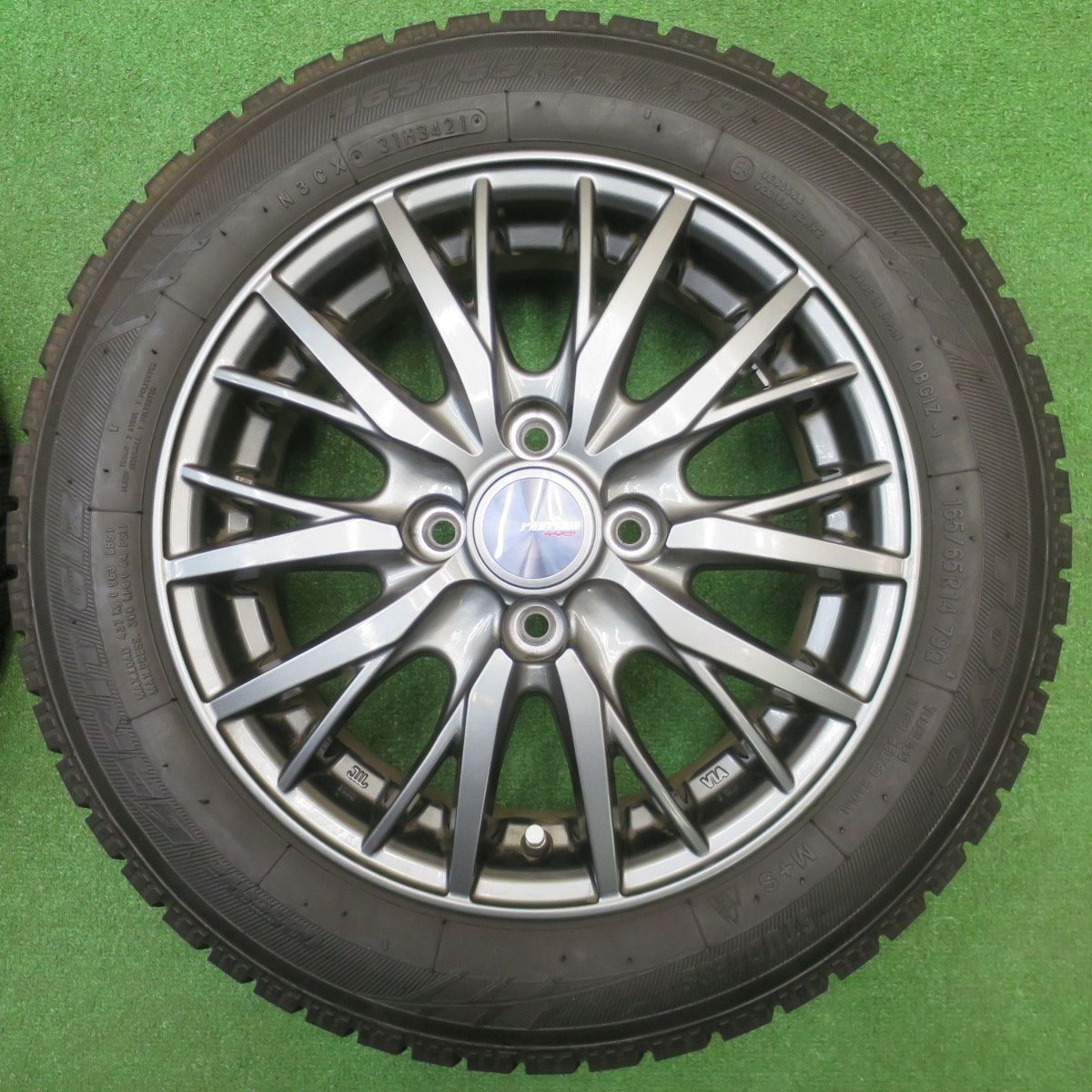 バリ溝 21年 キレイ ほぼ10分 スタッドレス 165 65 R 14 トーヨー オブザーブ ガリット GIZ ravrion RM 01 ラブリオン 14インチ ソリオ アトレー 等 PCD 100 4 H ス