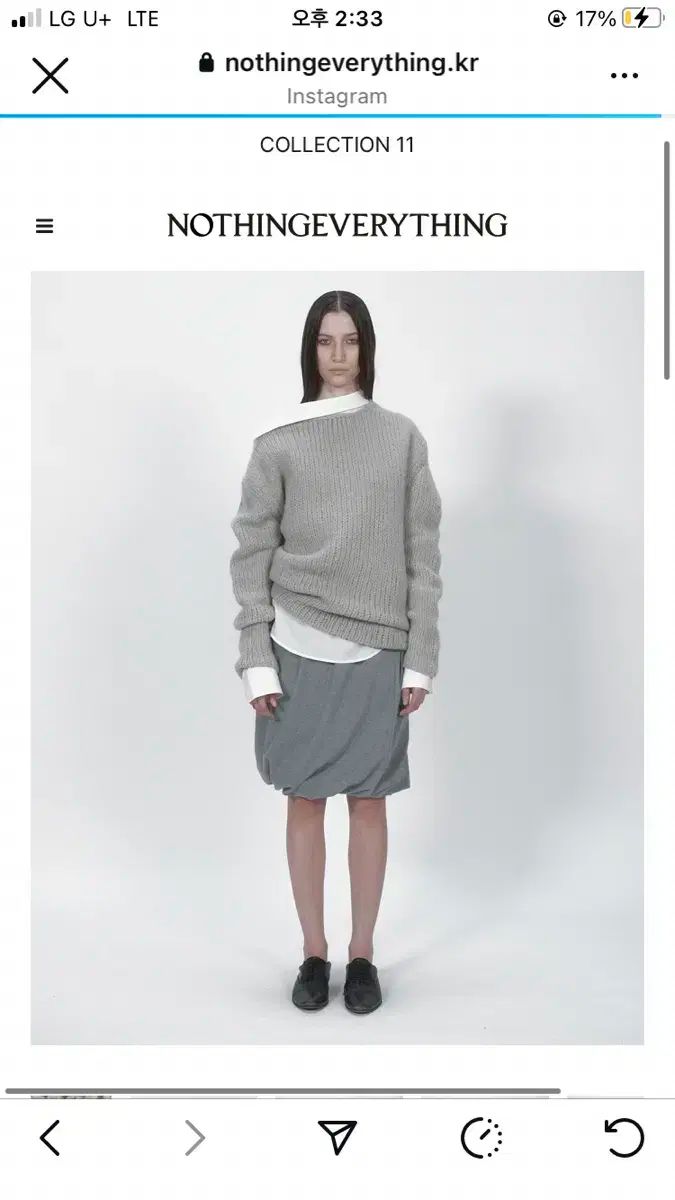 NOTHINGEVERYTHING グレー セーター