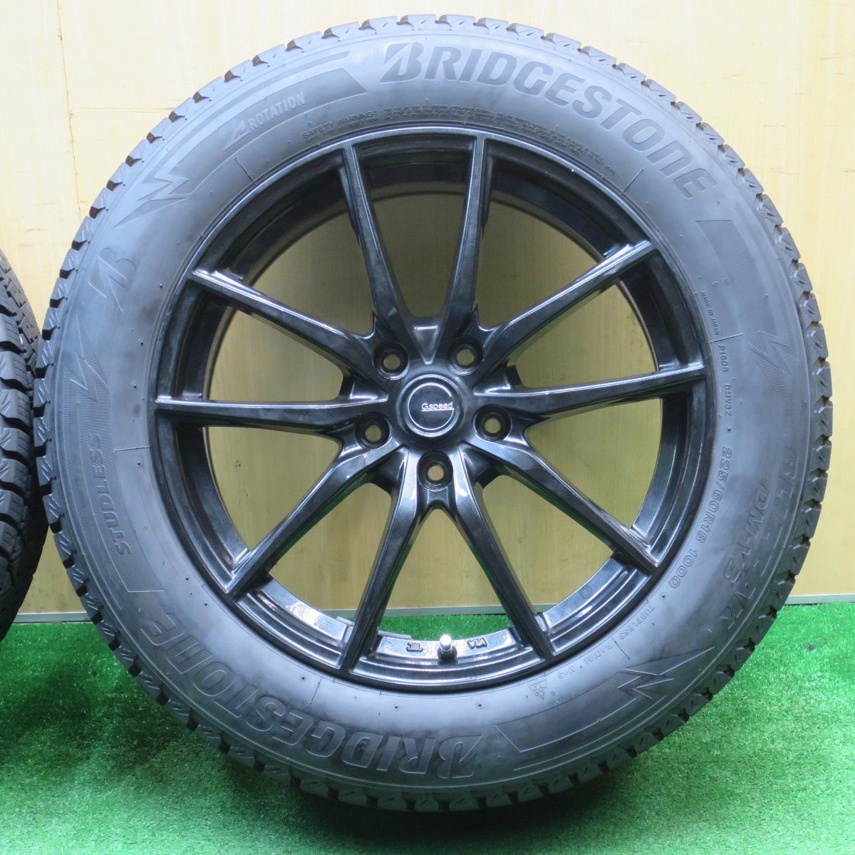  バリ溝 キレイ 9 5分 G Speed スタッドレス 225 60 R 18 ブリヂストン ブリザック DM V 3 Gスピード 18インチ PCD 114 5 H ス 18インチ タイヤ ホイールセット