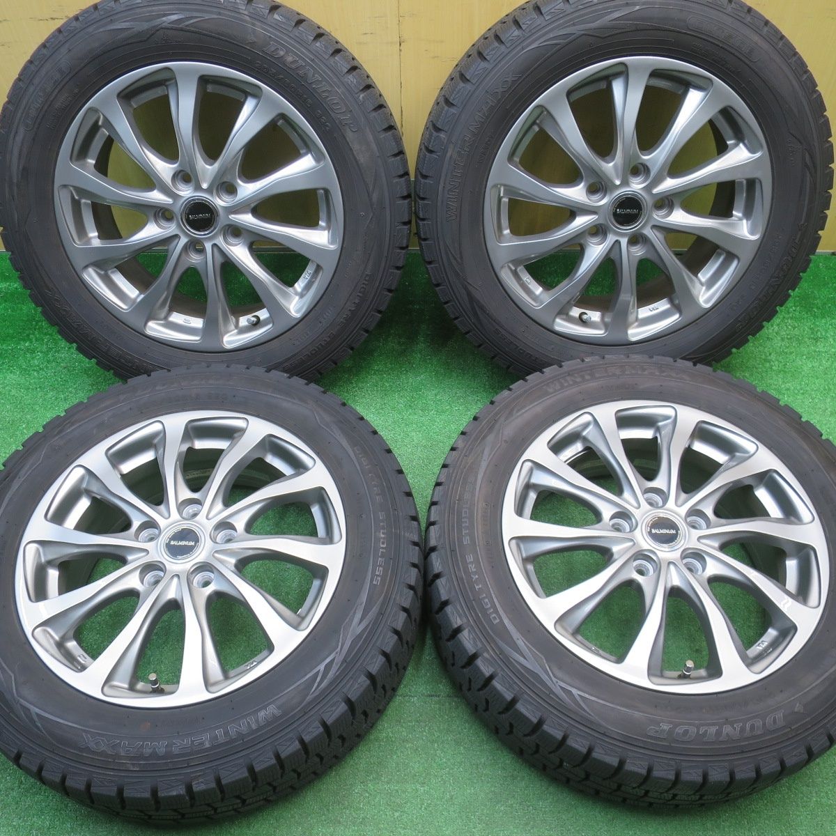 バリ溝 キレイ 9 5分以上 インプレッサ 等 205 60 R 16 スタッドレス ダンロップ ウインターマックス WM 01 バルミナ 16インチ PCD 100 5 H ス