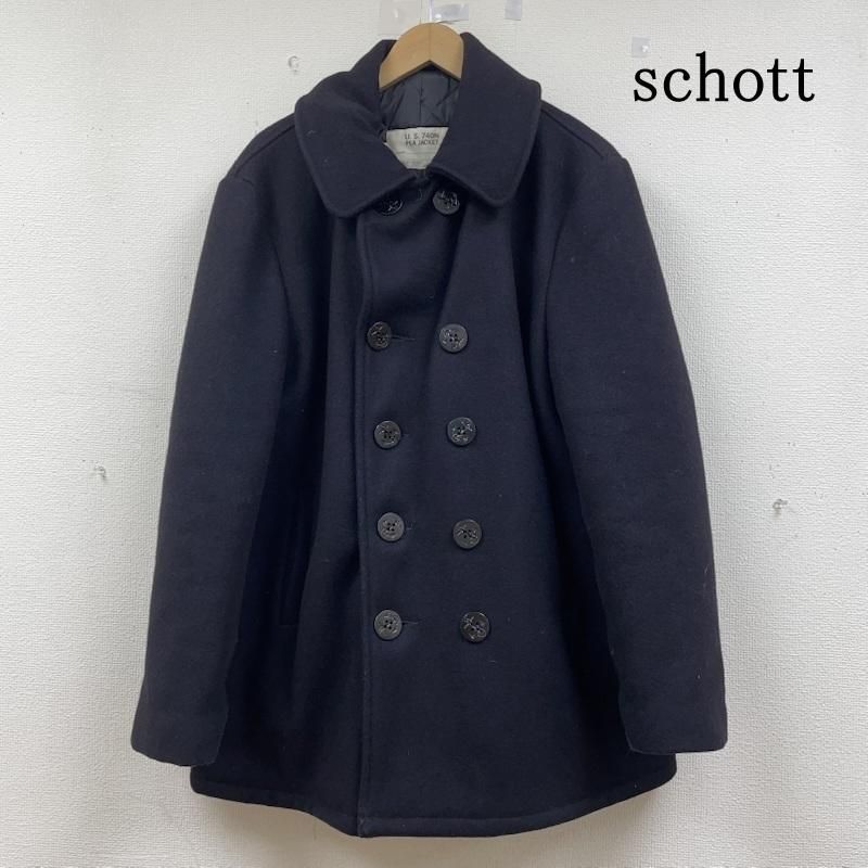 ショット 740N ピーコート ウール ジャケット マリンボタン ダブルボタン 厚手 肉厚 ミディ丈 メンズ 44 ISItems 古着 50146910