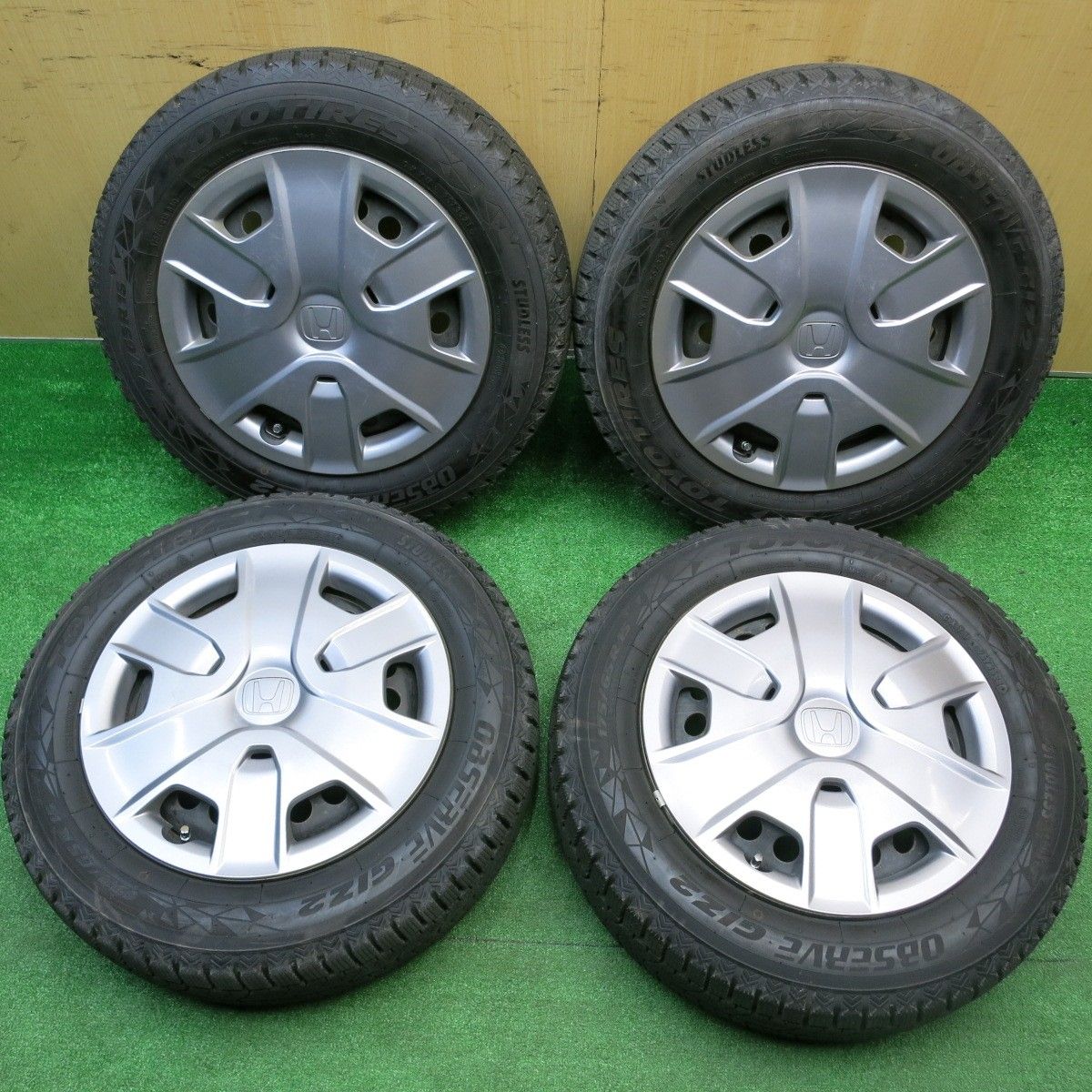 21年 キレイ ホンダ フリード フィット 等 スチール 175 65 R 15 スタッドレス トーヨー オブザーブ GIZ 2 15インチ PCD 100 4 H ス
