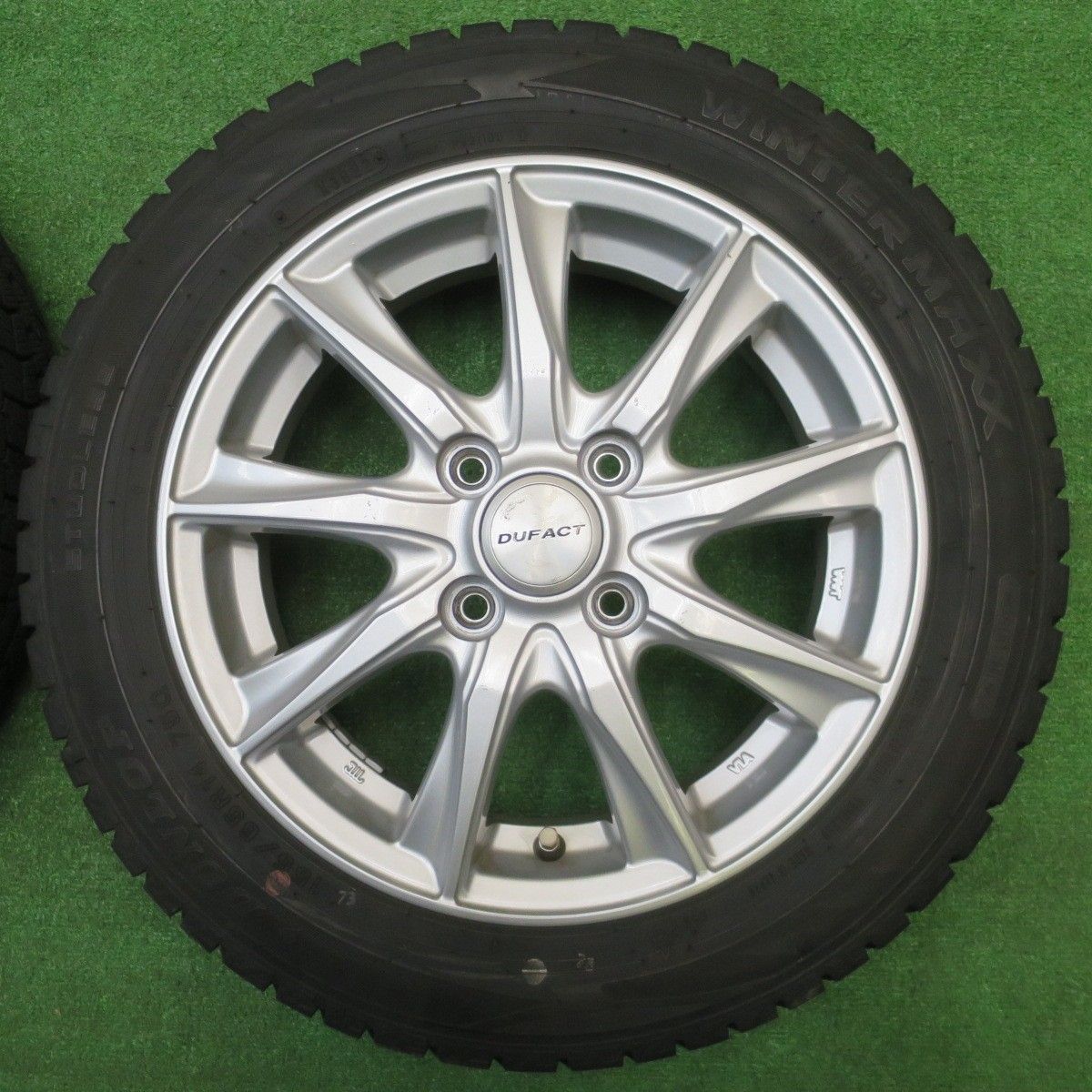 バリ溝 22年 9分 スタッドレス 155 65 R 14 ダンロップ ウインターマックス WM 02 DUFACT デュファクト 14インチ PCD 100 4 H ス