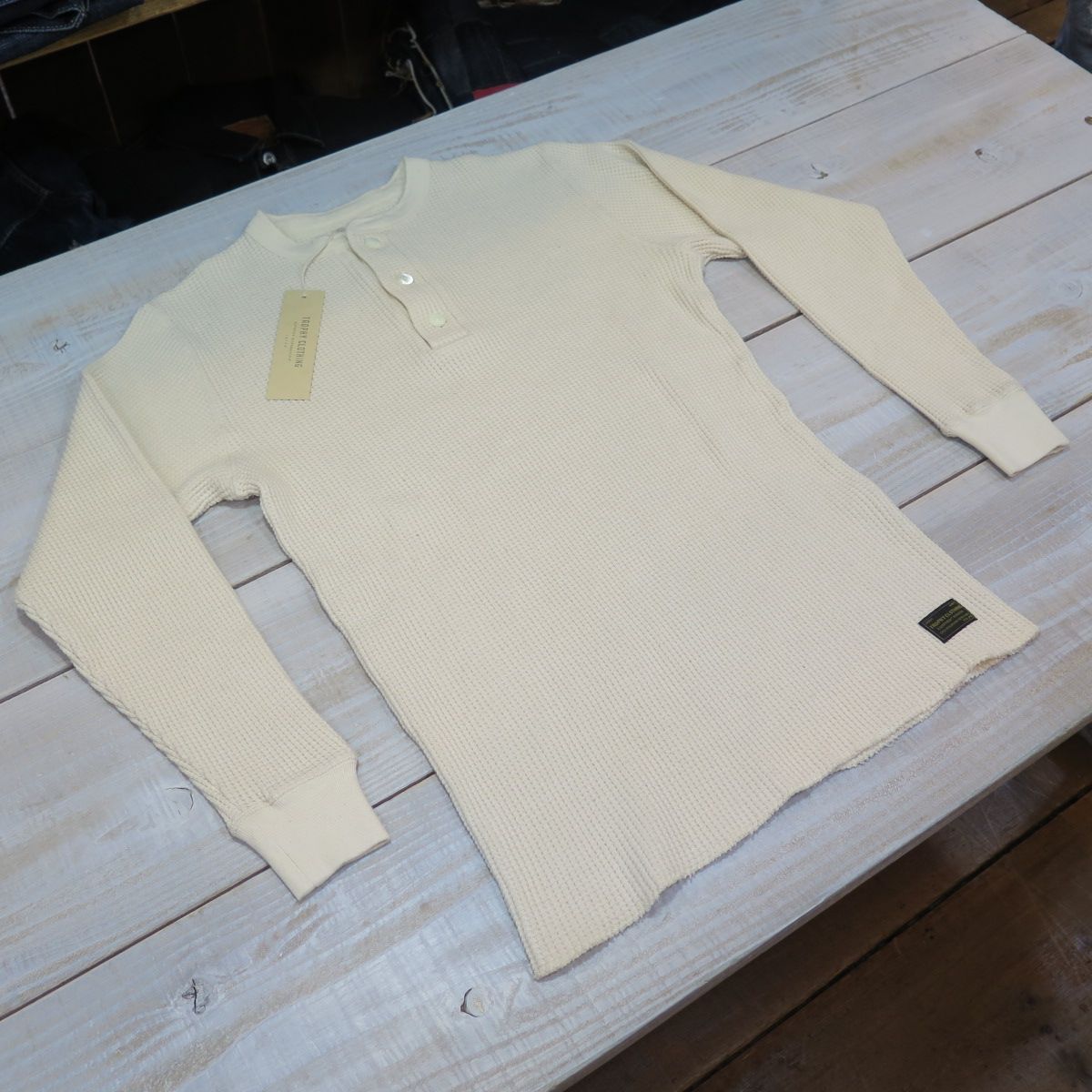 トロフィークロージング ヘビー ワッフル ミル ヘンリーネック サーマル TROPHY TE-22