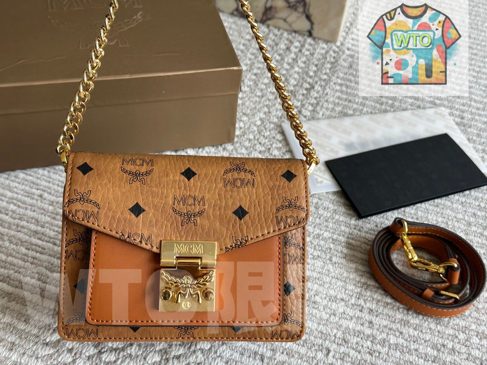 今日 MCM メーシーエム トレイシーメールバッグ クラシックコーヒー で純牛皮素材