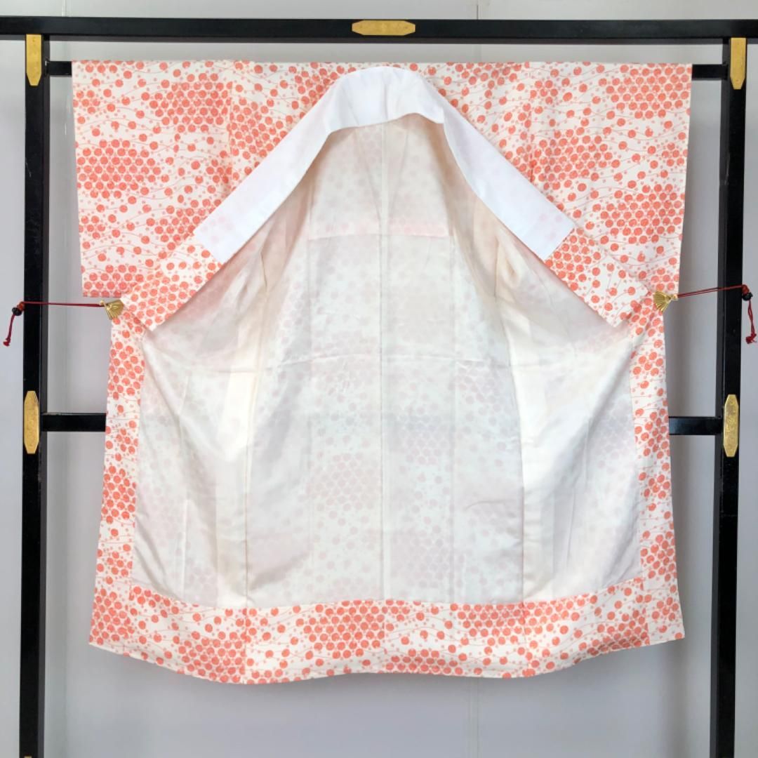 ☆ 長襦袢 奈良 月ヶ瀬 鳥梅染 桜の花模様 暈し 半衿付 しつけ糸 J-326 ☆ 長襦袢 奈良 月ヶ瀬 鳥梅染 桜の花模様 暈し 半衿付 しつけ糸 J-