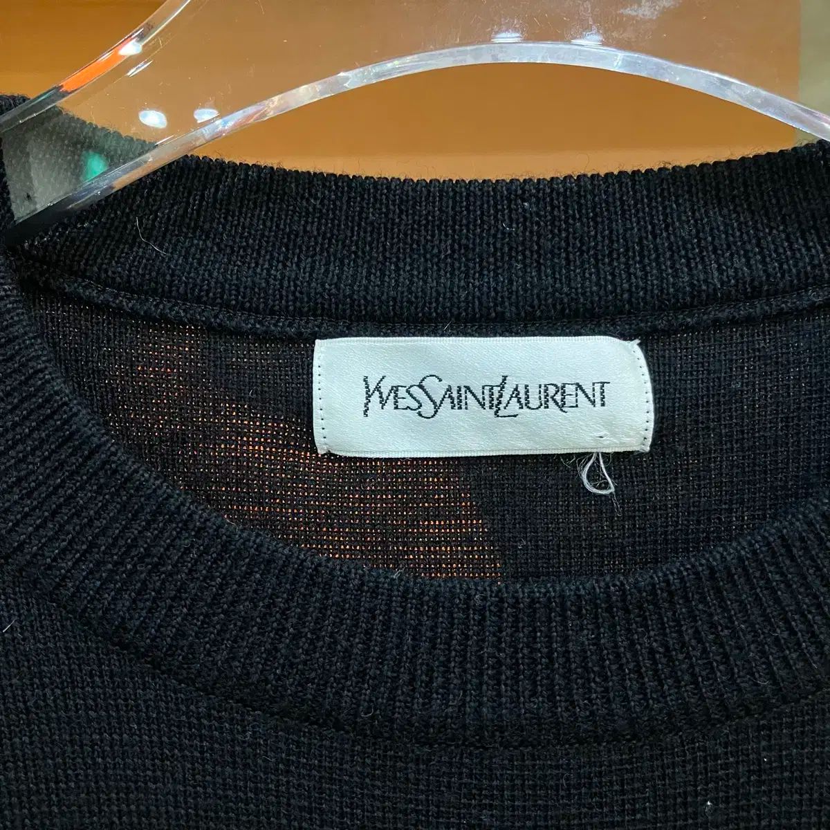 YSL イヴ サンローラン ブロック チェック ウール ニット セーター M