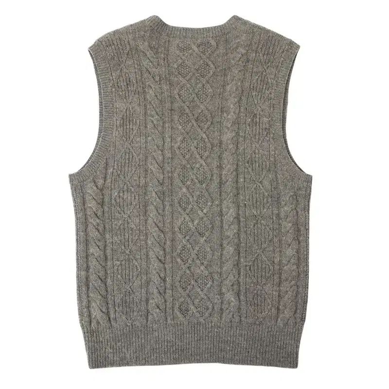 ポロラルフローレン グレー ウール フィッシャー ケーブルニット ベスト