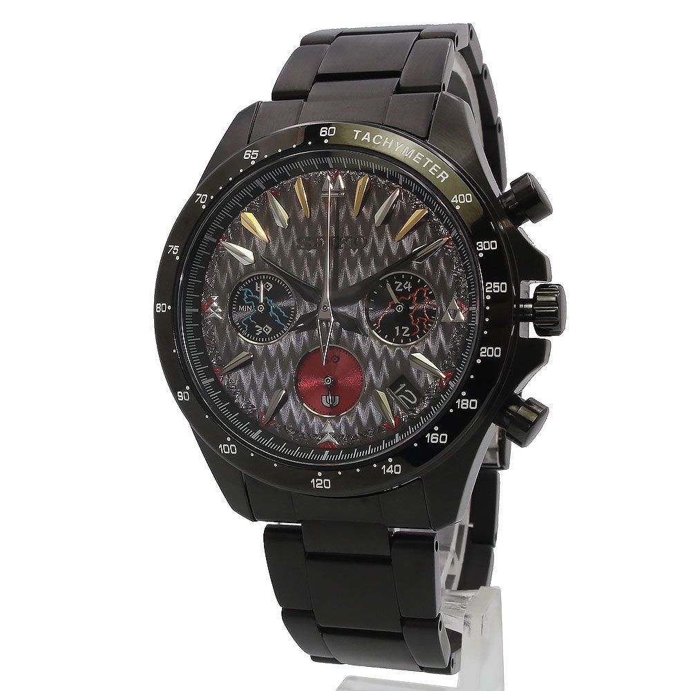 セイコー モンスターハンター 20周年記念 コラボ 2000本 アルバトリオンモデル クロノグラフ クォーツ 腕時計 Lサイズ ステンレススチール ブラック 8T63-03E0 SEIKO