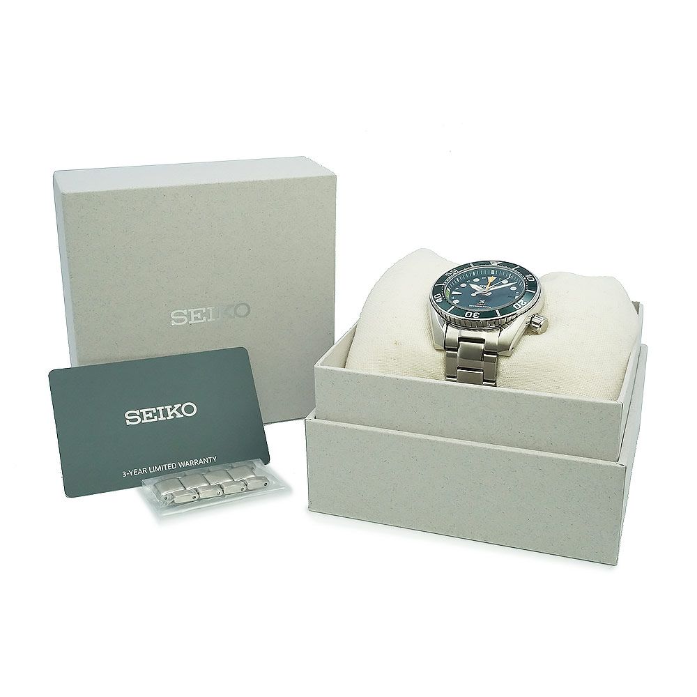 セイコー プロスペックス ダイバースキューバ GMT ソーラー 腕時計 ステンレススチール シルバー グリーン SBPK 001 5 K 65 0 AA ギャラ 保証書 SEIKO