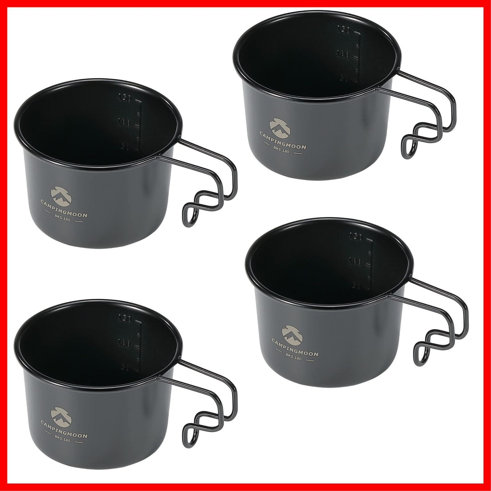 マグカップ ブラック S 黒 ソロマグ 4点セット コーヒー 160ml キャンプ SOLO MOON MUG キャンピングムーン CAMPING BKS-180-4P