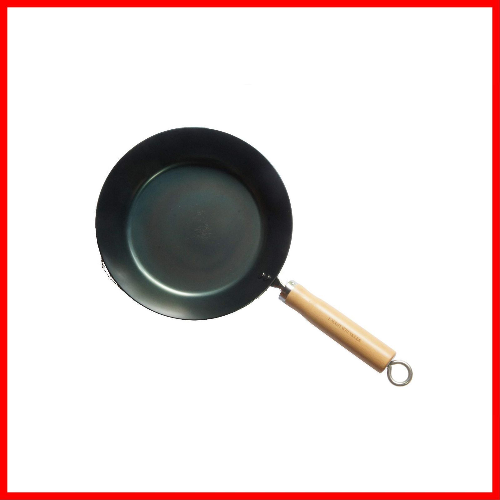 白木ハンドル 軽量化 26cm シーズニング不要 フック付き アウトドア 使いこむほどに育つ鉄フライパン キャンプ