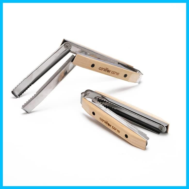 在庫 コニファーコーン コンパクト 折りたたみトング トング フォールディングトング 火バサミ アングルマスター 薪バサミ cone 小型 conifer