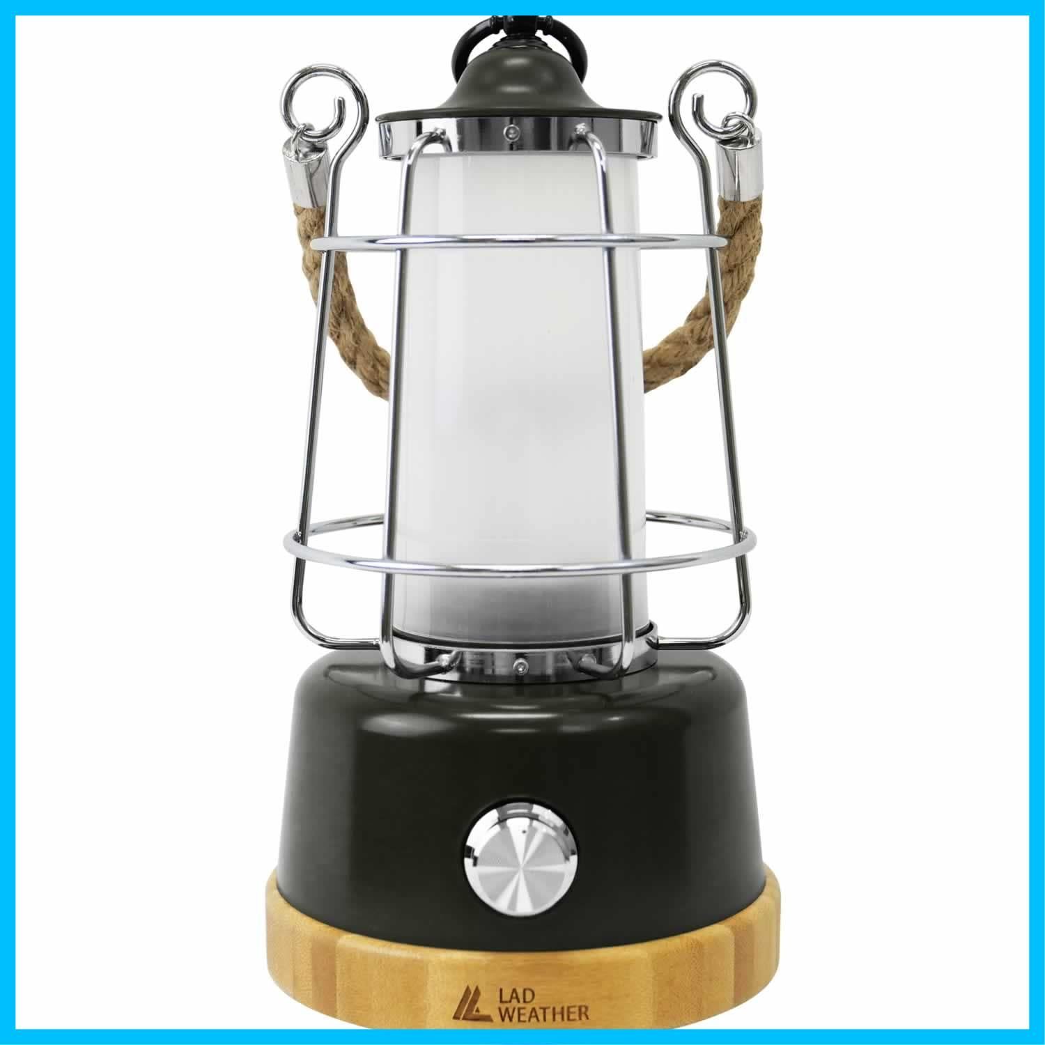 LED ランタン 充電式 ラドウェザー 揺らめき点灯モード 麻と竹の 3600mAh カーキ