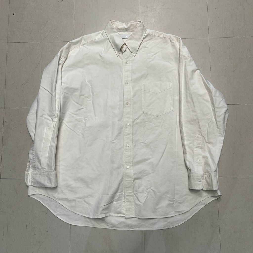 Graphpaper グラフペーパー Oxford Oversized B.D.Shirt 長袖シャツ GM-241-50021B ホワイト size O S 中目黒A11