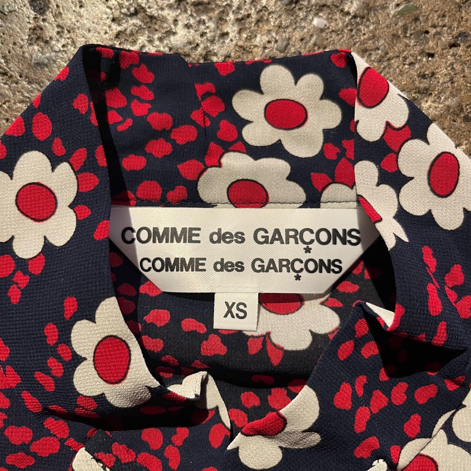 2021SSコムコム コムデギャルソン フラワー花 刺繍チャイナ ジャケット S 2021SSコムコム コムデギャルソン フラワー花 刺繍チャイナ ジャケット