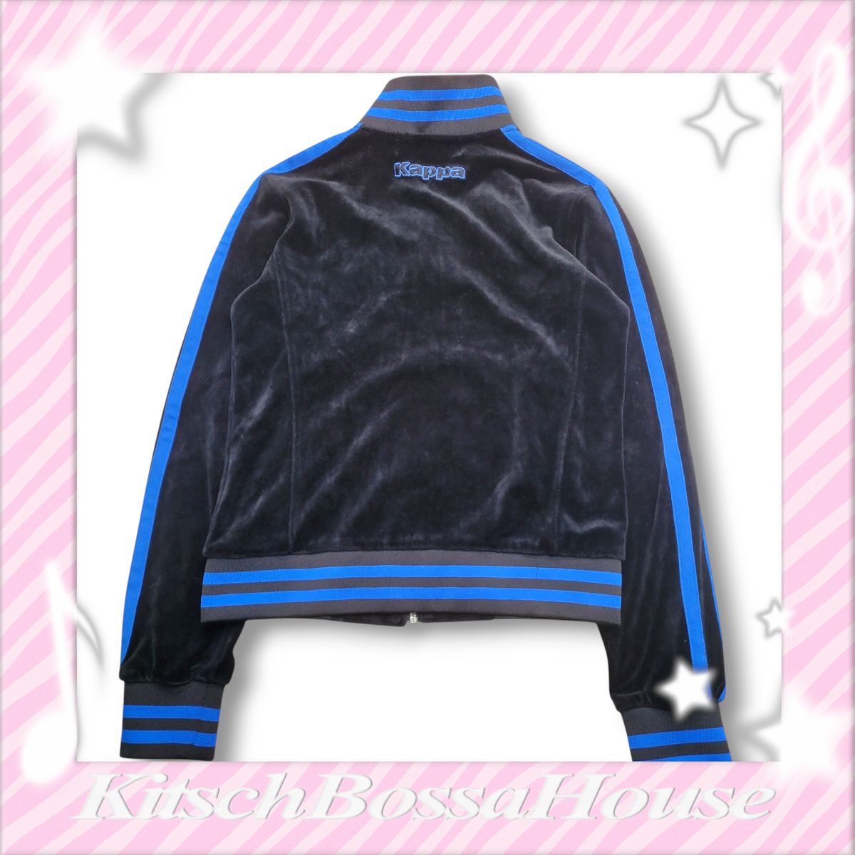 XS 00s カッパ ブルー ベロア ツアーベルベット ジャージ セットアップ