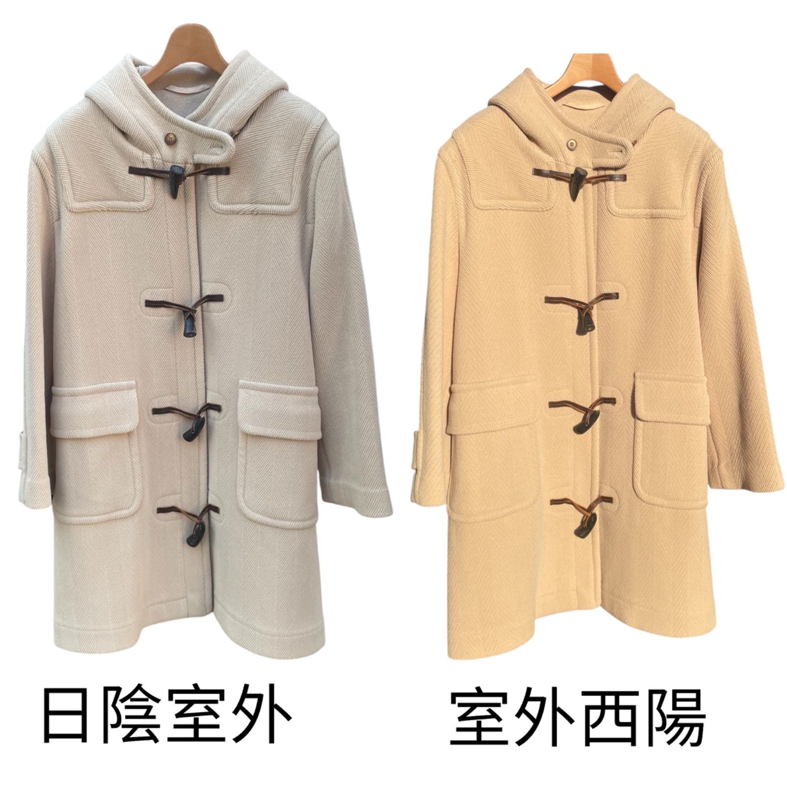 OLD ENGLAND ダッフルコート ベージュ 8サイズ ヘリンボーン　ウール OLD ENGLAND ダッフルコート ベージュ 8サイズ ヘリンボーン ウール