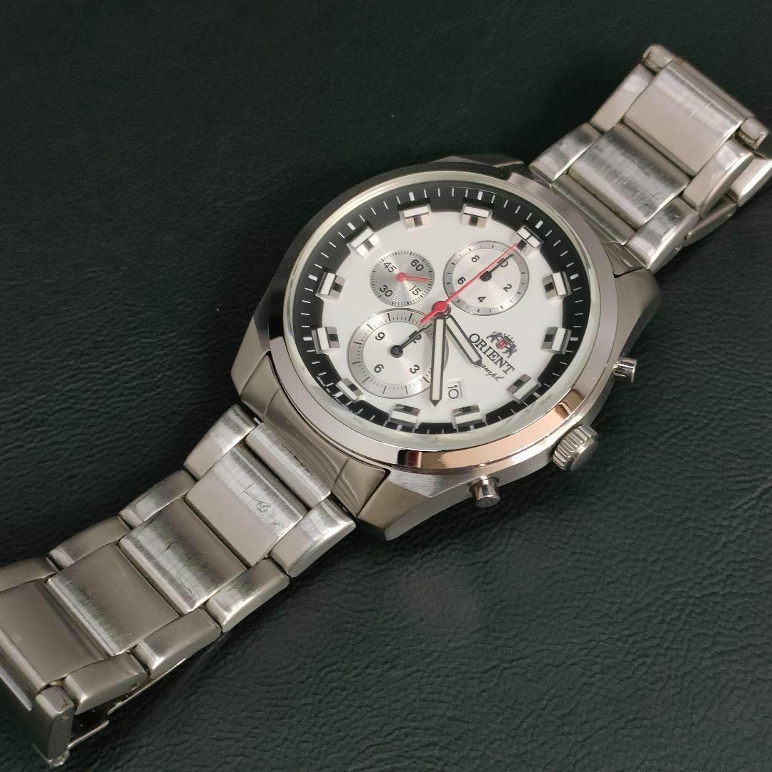 796-6 美品 ORIENT オリエント ホワイト ブラック シルバー クォーツ