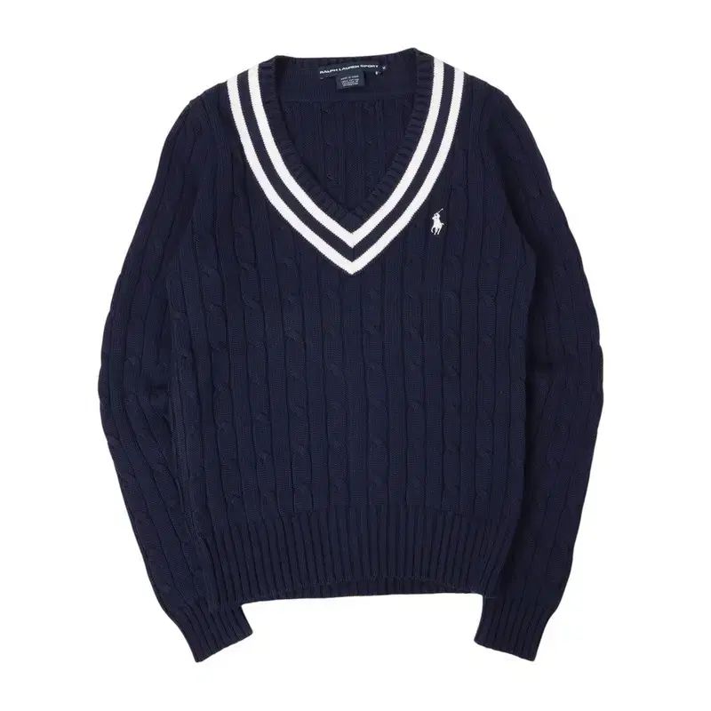 POLO RALPH LAUREN ポロラルフローレン ネイビー クリケット Vネック ケーブル ニット