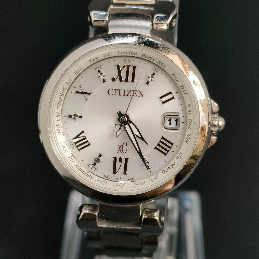 CITIZEN XC シチズン ホワイト シルバー 電波ソーラー 時計