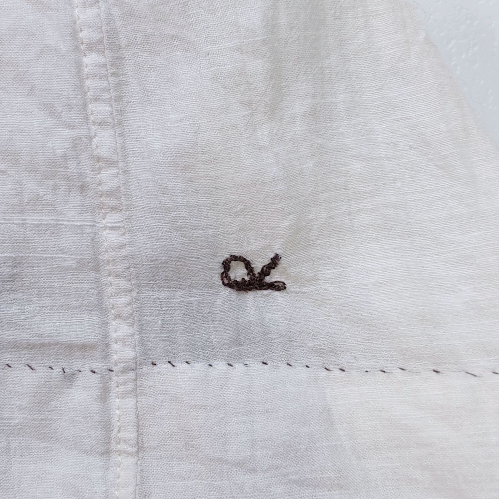 タッサ―シルクカディの手刺繍ブラウス 生成