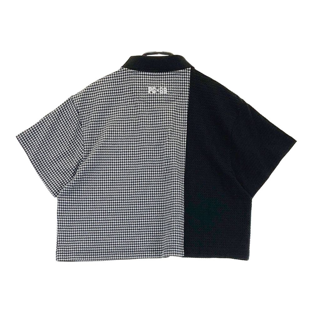 サイズ 1 PEARLY GATES パーリーゲイツ モデル 半袖ポロシャツ ギンガムチェック柄 ブラック系 ゴルフウェア レディース ストスト