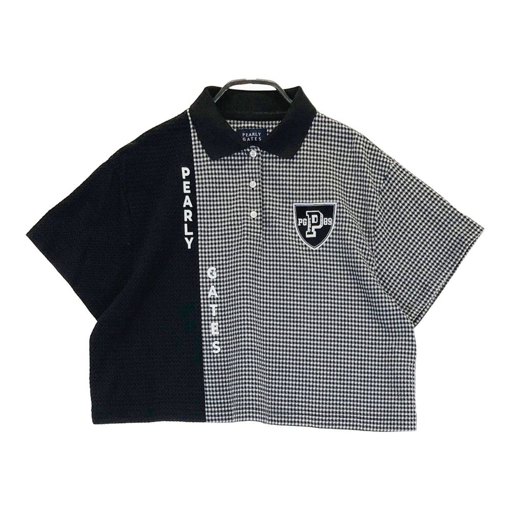 サイズ 1 PEARLY GATES パーリーゲイツ モデル 半袖ポロシャツ ギンガムチェック柄 ブラック系 240101563059 ゴルフウェア レディース ストスト