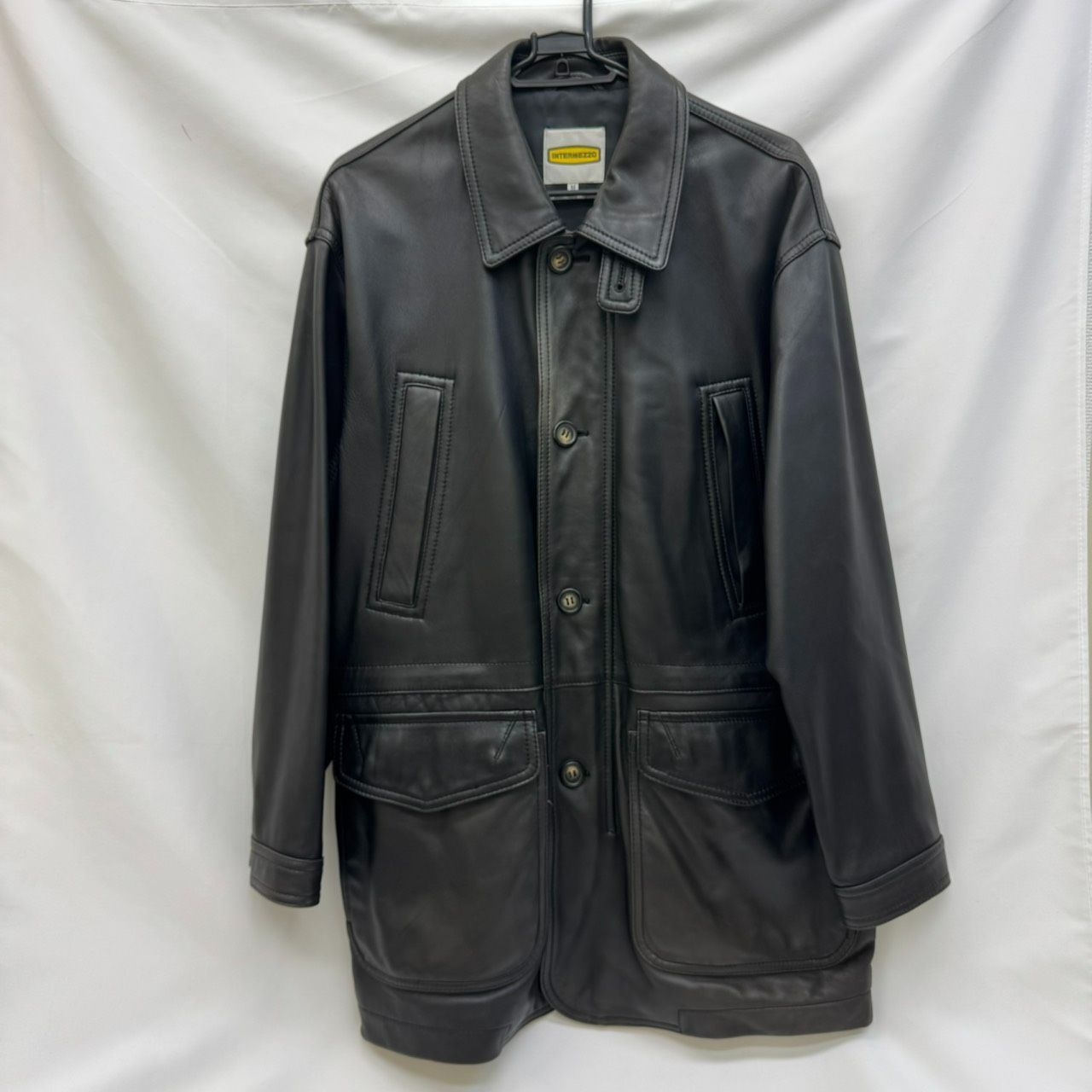 K【ヴィンテージ】INTERMEZZO レザージャケット ブラック Mサイズ 羊革