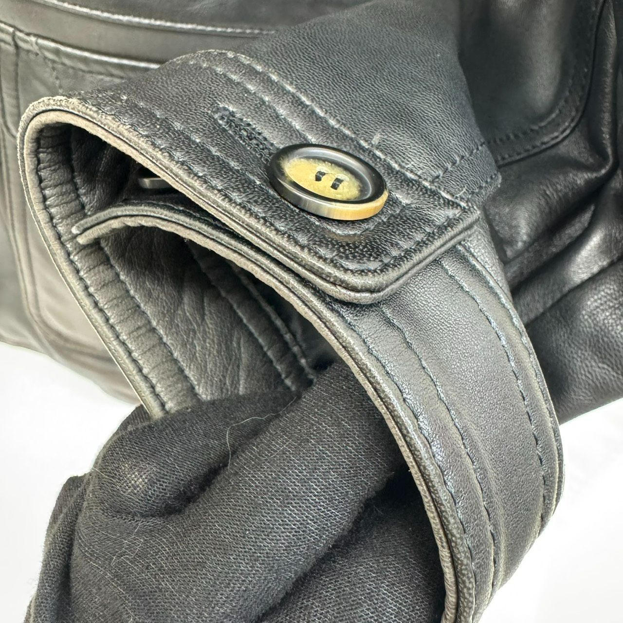 K【ヴィンテージ】INTERMEZZO レザージャケット ブラック Mサイズ 羊革