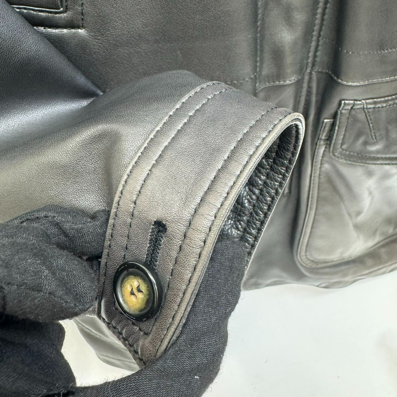 K【ヴィンテージ】INTERMEZZO レザージャケット ブラック Mサイズ 羊革