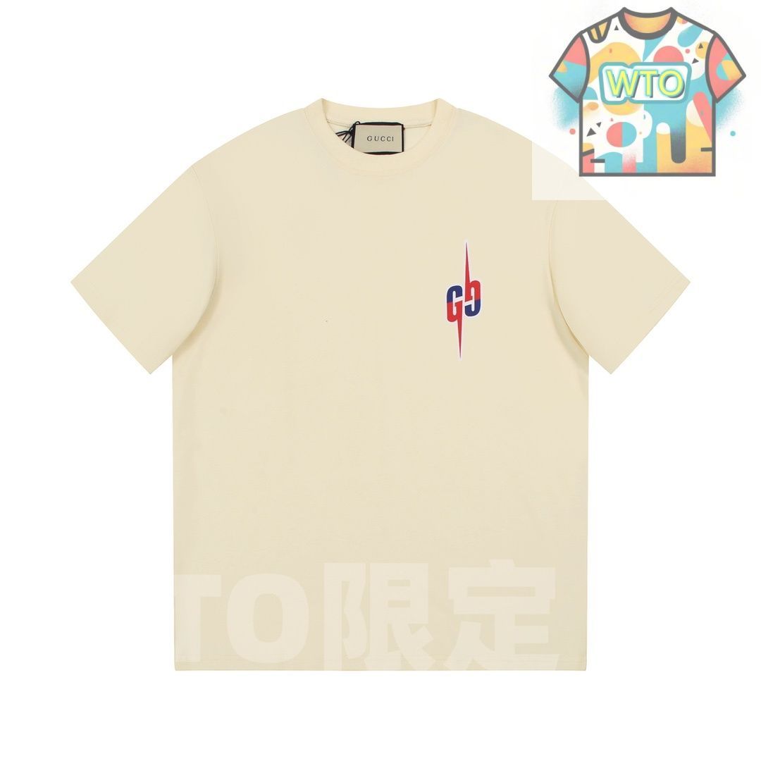 GUCCI 2025春夏 サンダーボルトプリントTシャツ -WT0輸入