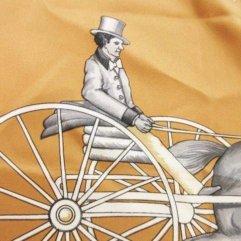 セリーヌ CELINE シルクスカーフ 大判 スクエア 絹 馬車 マカダム柄 総柄 ロゴ 茶 ブラウン AO 11 GY 01