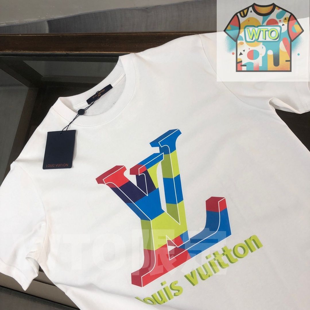 Louis Vuitton クルーネックTシャツ 高品質コットンで快適な着心地 WT 0輸入 Tシャツ アパレル キャラクターグッズ ゲーム おもちゃ グッズ
