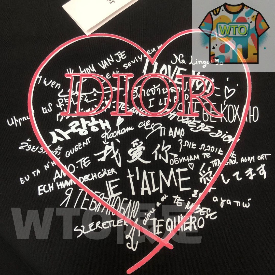  DIOR クルーネックTシャツ 高品質コットンで快適な着心地 WT 0輸入 Tシャツ アパレル キャラクターグッズ