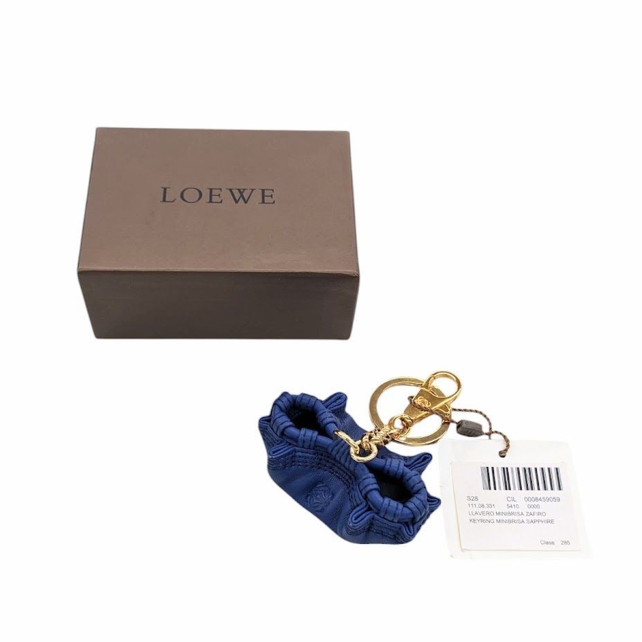 LOEWE ロエベ ナッパアイレ レザー キーホルダー ブルー系 き