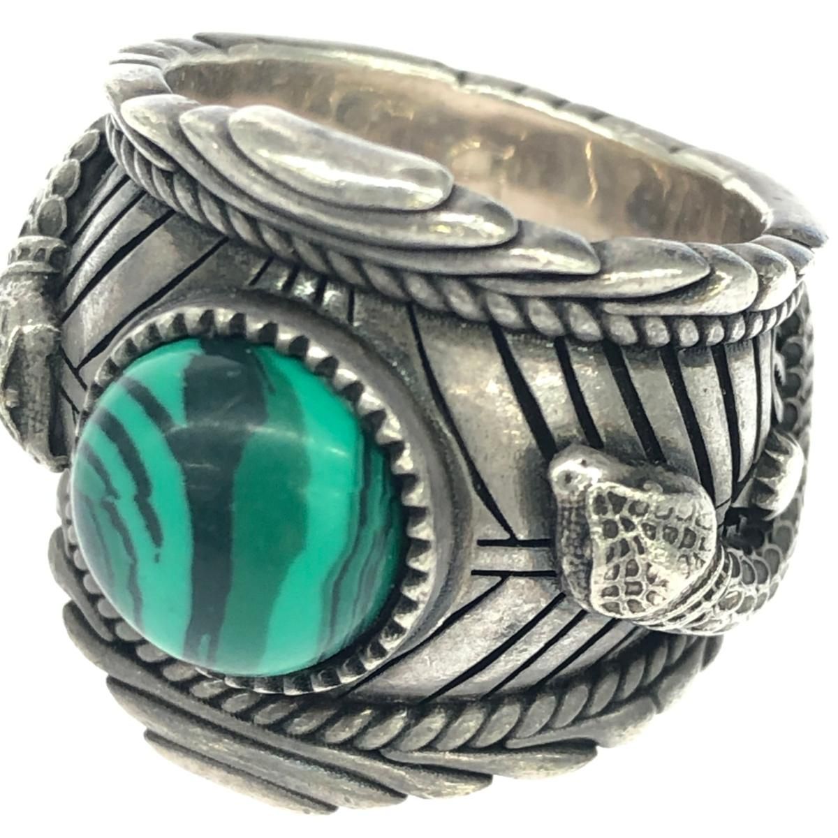 GUCCI ガーデン タイガーヘッド シルバー リング マカライト サイズ12