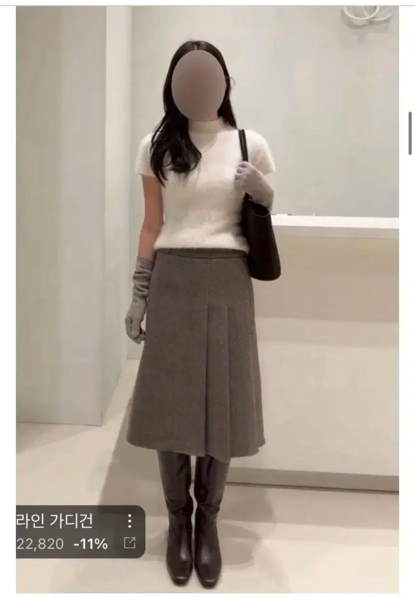 SIE SIE ケイト ウール ピンタック スカート トープブラウンs